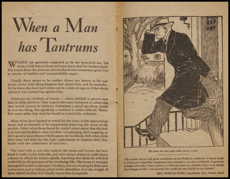 When a Man has Tantrums, from Marriage problems, c.1930, copyright The Library Company of Philadelphia